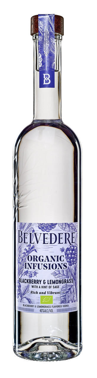 Vodka BELVEDERE ORGANIC INFUSION BLACKBERRY, LELONGRASS  - 75cl